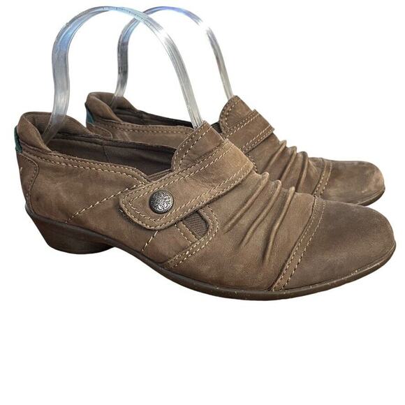 Cobb Hill New Balance Womens Nubuck Leather Brown Low Heel Clog Comfort Shoes 7M - Picture 1 of 16